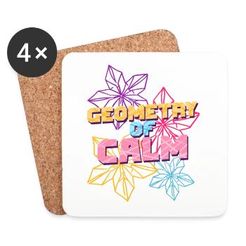 Géométrie origami du calme - Dessous de verre (lot de 4) - blanc - Devant