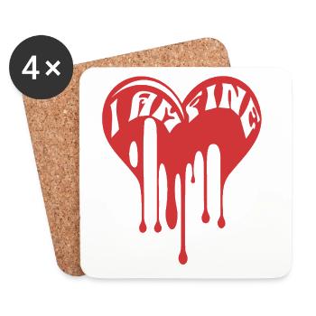 I am Fine It's Fine Everything is Fine - Coasters (set of 4) - white - Front