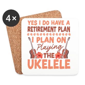 Hawaiian Ukulele Uke Yes I Do Have - Dessous de verre (lot de 4) - blanc - Devant
