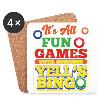 Joueur de bingo drôle, c’est du design amusant et de jeu - Dessous de verre (lot de 4) - blanc - Devant