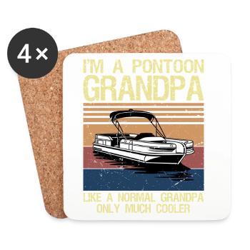 Cool Pontoon Boat Design for Grandpa Men Pontoon - Coasters (set of 4) - white - Front