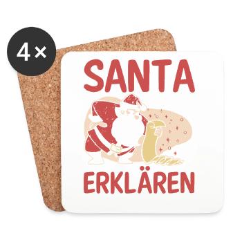 Noël du Père Noël Espiègle Noël - Dessous de verre (lot de 4) - blanc - Devant