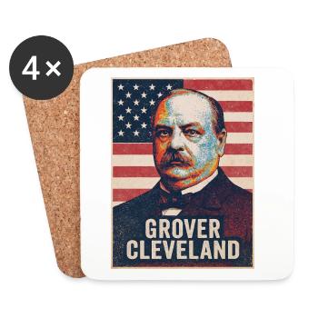 Grover Cleveland USA America Gift - Dessous de verre (lot de 4) - blanc - Devant