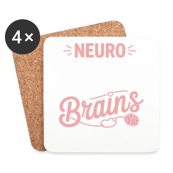 Neuroinfirmières Héros du Cerveau - Dessous de verre (lot de 4) - blanc - Devant