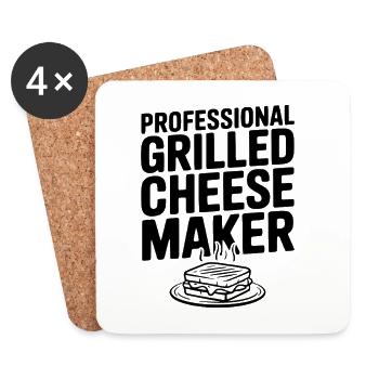 Fabricant professionnel de grilled cheese - Dessous de verre (lot de 4) - blanc - Devant