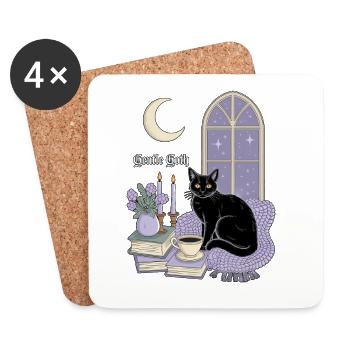 Gentle Goth Cozy Goth Katze - Untersetzer (4er-Set) - Weiß - Vorne