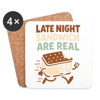 Dessert d’été pour amateurs de sandwichs glacés - Dessous de verre (lot de 4) - blanc - Devant