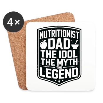 Nutritionniste Papa L’idole adore les conseils nutritionnels - Dessous de verre (lot de 4) - blanc - Devant