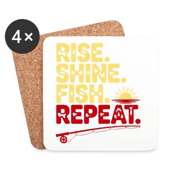 Rise Shine Fish Wiederholung - Untersetzer (4er-Set) - Weiß - Vorne