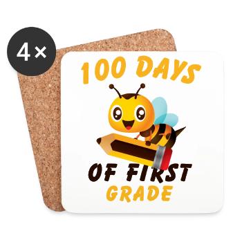 100 Days of first grade 100th of school - Coasters (set of 4) - white - Front