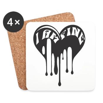 I am Fine Dark Heart It's Fine Everything is Fine - Coasters (set of 4) - white - Front