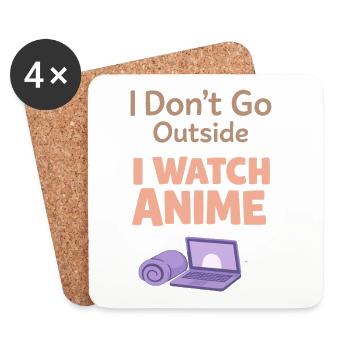 Anime-hausmensch Kuscheliger Weeb - Untersetzer (4er-Set) - Weiß - Vorne