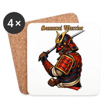 Samurai Warrior Japan Armor Bushido Design - Coasters (set of 4) - white - Front