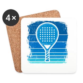AMATEURS DE PADEL Hobby Padel Sports de padel Drôle - Dessous de verre (lot de 4) - blanc - Devant