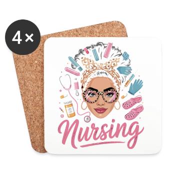 Nursing Glam: Nursing Heroine Trend - Coasters (set of 4) - white - Front