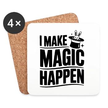 I Make Magic Happen - Coasters (set of 4) - white - Front