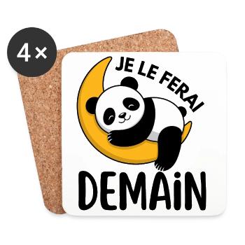 Funny T-Shirt "Je Le Do" Tomorrow - Funny - Dessous de verre (lot de 4) - blanc - Devant