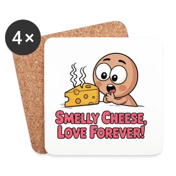 Smelly Cheese Forever Cartoon - Untersetzer (4er-Set) - Weiß - Vorne