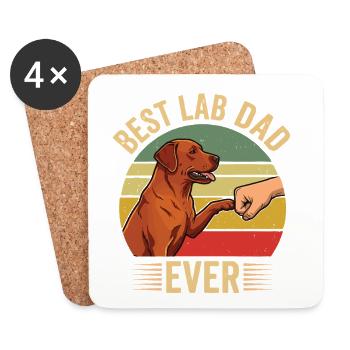 Best Lab Dad Ever – Foxred Labrador Design - Coasters (set of 4) - white - Front