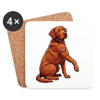 I Love Dad – Muskulöser Foxred Labrador Design - Untersetzer (4er-Set) - Weiß - Vorne