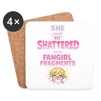 Anime-fangirl Schreit Anime-reaktion - Untersetzer (4er-Set) - Weiß - Vorne