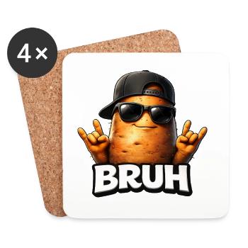 BRUH Kartoffel Rockheld - Untersetzer (4er-Set) - Weiß - Vorne