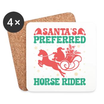 Hobby Horse Rider Preferred English Riding - Untersetzer (4er-Set) - Weiß - Vorne