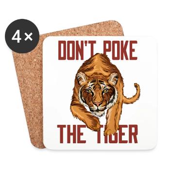 Ne provoquez pas le tigre – Proverbe sur le tigre sauvage - Dessous de verre (lot de 4) - blanc - Devant