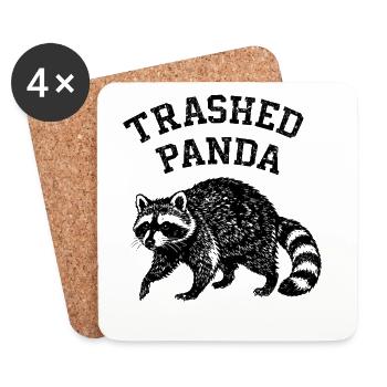 Trashed Panda - Coasters (set of 4) - white - Front