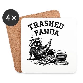Trashed Panda - Untersetzer (4er-Set) - Weiß - Vorne