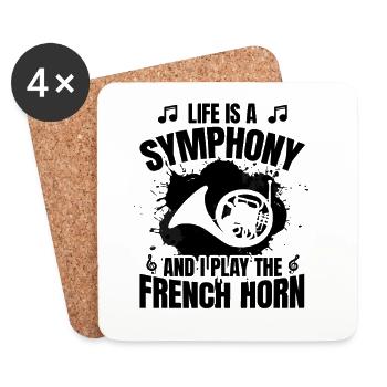 French horn player saying - Coasters (set of 4) - white - Front