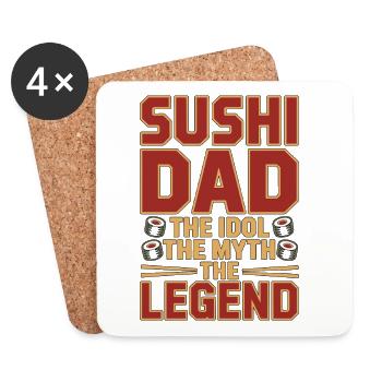 Sushi Dad The Idol The Myth The Legend Sushi Chef - Coasters (set of 4) - white - Front