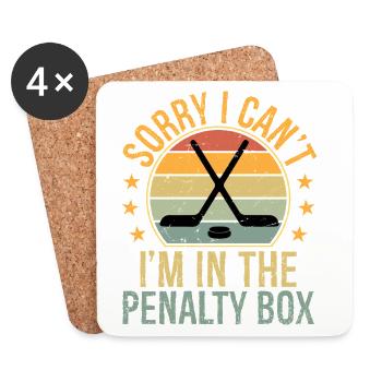 sorry I can't I'm in the penalty box - Coasters (set of 4) - white - Front
