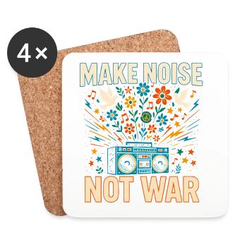 make noise not war, peace music shirt - Coasters (set of 4) - white - Front