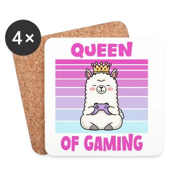 Gameuse reine de lamas - Dessous de verre (lot de 4) - blanc - Devant
