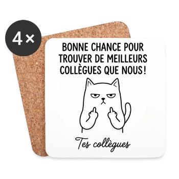 Leaving colleague work new job good luck - Coasters (set of 4) - white - Front