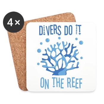 Diving Diver Snorkeling Recreational Diver - Coasters (set of 4) - white - Front