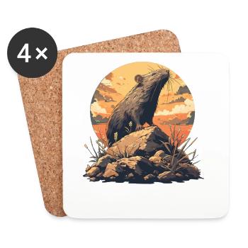 Rat Rat - Coasters (set of 4) - white - Front
