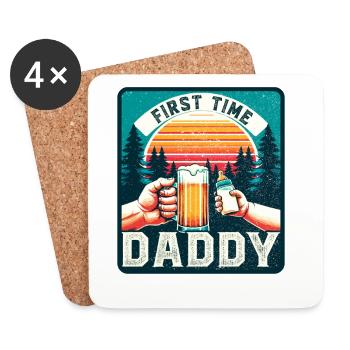 First-time dad, expectant dad, future father - Coasters (set of 4) - white - Front