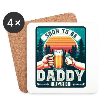 Papa à nouveau, futur papa, futur père - Dessous de verre (lot de 4) - blanc - Devant
