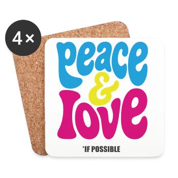 PEACE LOVE #4 - let's talk - Dessous de verre (lot de 4) - blanc - Devant