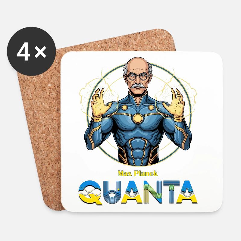 Quanta-Planck-Superheld - Untersetzer (4er-Set) - Weiß