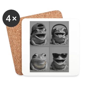 Grenouille - Dessous de verre (lot de 4) - blanc - Devant