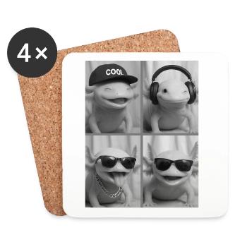 Axolotl - Dessous de verre (lot de 4) - blanc - Devant
