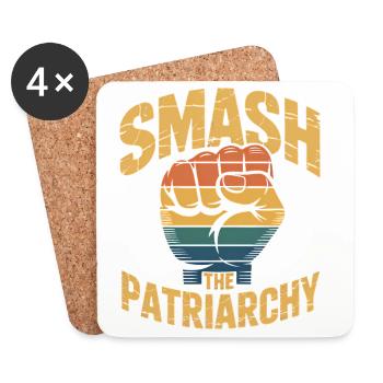 Smash the Patriarchy – Feminismus Logo T-Shirt - Untersetzer (4er-Set) - Weiß - Vorne
