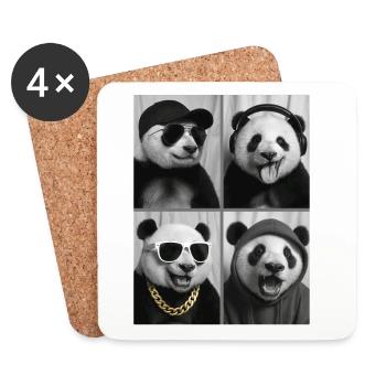 Panda - Untersetzer (4er-Set) - Weiß - Vorne