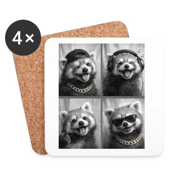 petit panda - Dessous de verre (lot de 4) - blanc - Devant