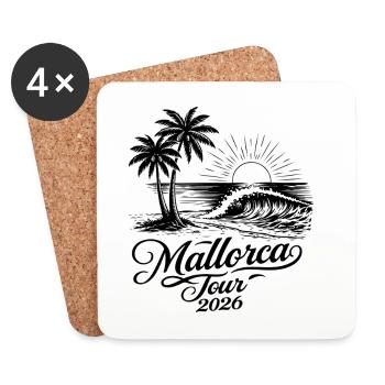 Tournée de Majorque 2026 - Dessous de verre (lot de 4) - blanc - Devant