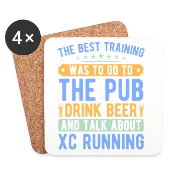 Cadeau de course XC drôle XC Runner Edition - Dessous de verre (lot de 4) - blanc - Devant