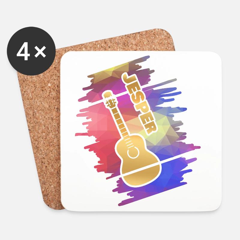 Guitar Jesper - Untersetzer (4er-Set) - Weiß